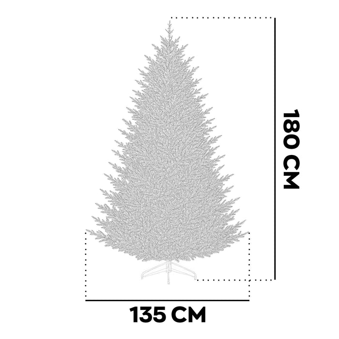 Rockfeller - Albero di Natale effetto realistico in PE e PVC ø135x180H, 1248 Punte