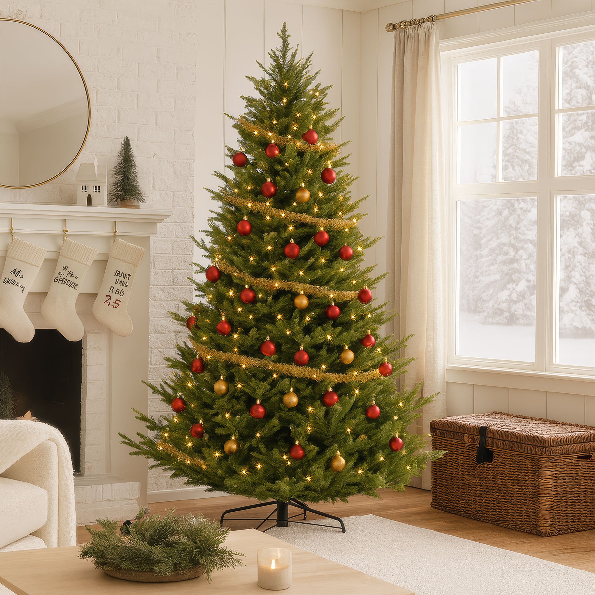 Rockfeller - Albero di Natale effetto realistico in PE e PVC ø160x210H, 2184 Punte