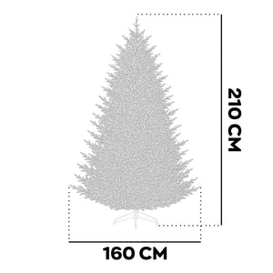 Rockfeller - Albero di Natale effetto realistico in PE e PVC ø160x210H, 2184 Punte