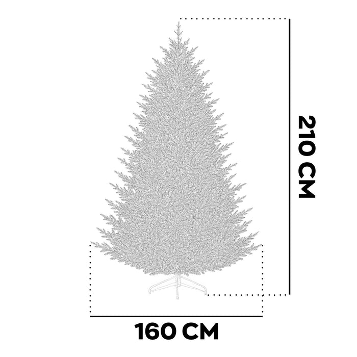 Rockfeller - Albero di Natale effetto realistico in PE e PVC ø160x210H, 2184 Punte