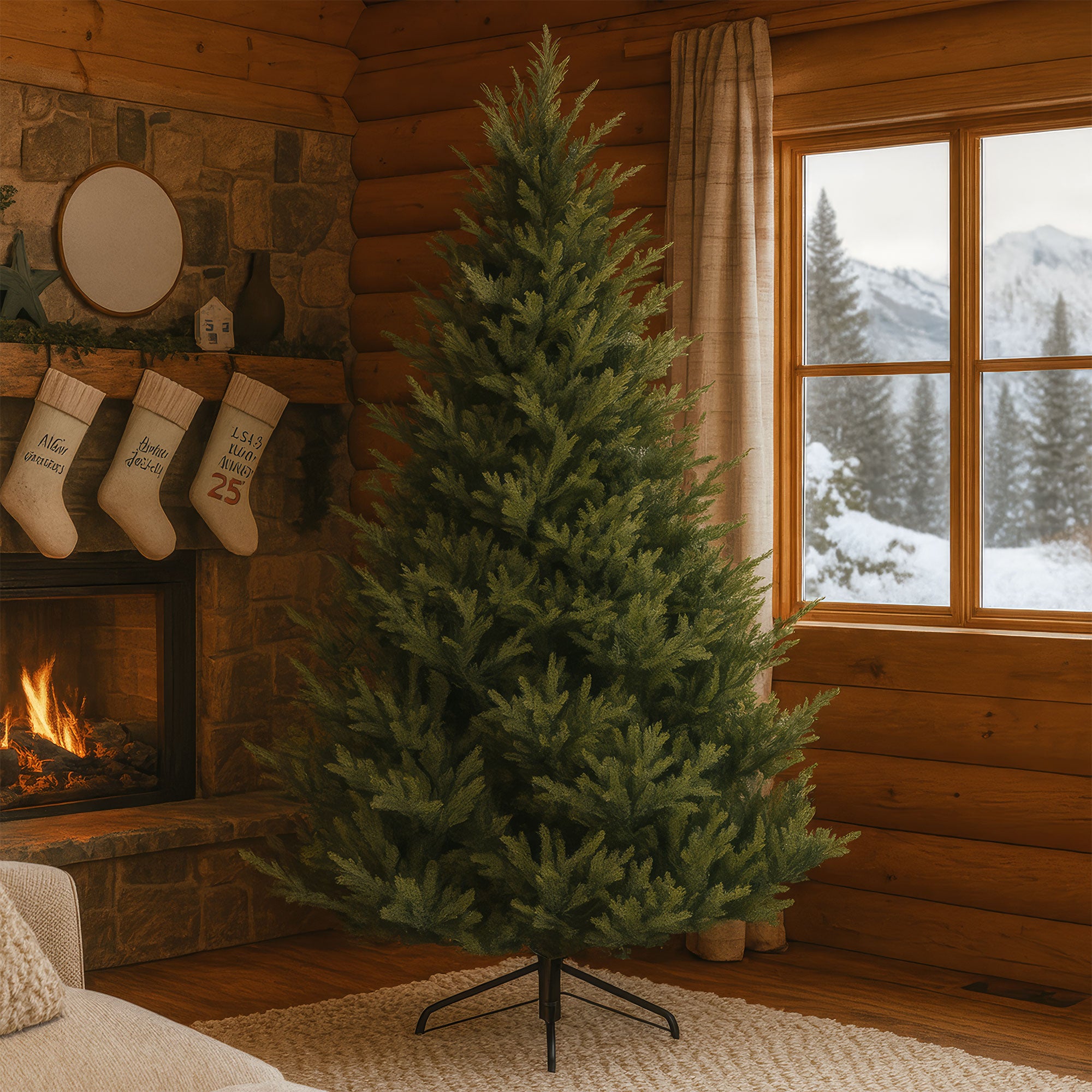 Rockfeller - Albero di Natale effetto realistico in PE e PVC ø160x210H, 2184 Punte