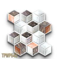 pacco da 4 Pannelli 3D Autoadesivi in PVC 30X30cm vari decori ultrarealistici ideali per bagni e cucine - CUBI DI MARMO - TPWP542