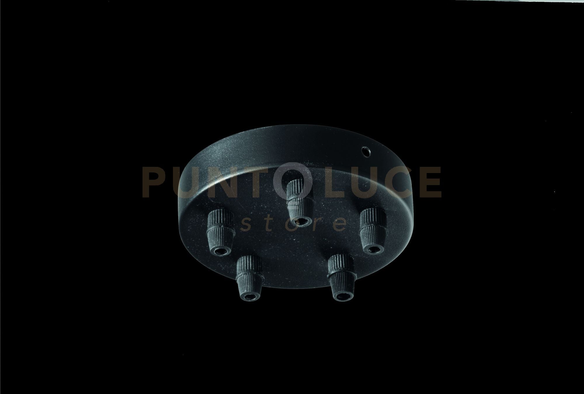 OBA0007 BASE 5 FORI NERO  D.12CM H.2,5CM PER SOSPENSIONE