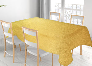 Tovaglia Natalizia Antimacchia Plastificata PVC Glitter Oro Proteggi Tavolo Natale - 140x400 - Glitter Oro