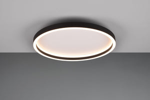 ROTONDA PLAFONIERA LED 20W 2600lm, 3000K ROTONDA BORDO METALLO NERO D. 35CM