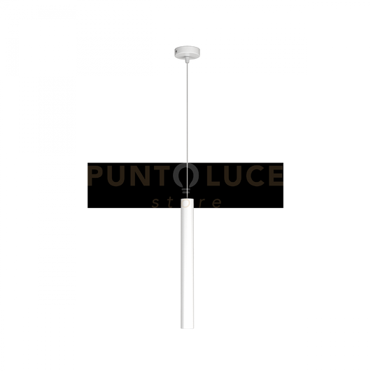 ROUND TUBE SOSPENSIONE 1 LUCE BIANCO CAVO CM.250 CON BASE 1174-S1-BI