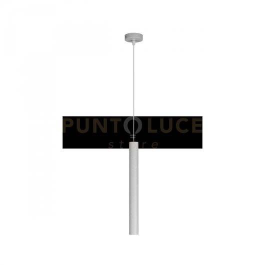 ROUND TUBE SOSPENSIONE 1 LUCE GRIGIO CAVO CM.250 CON BASE 1174-S1-GR