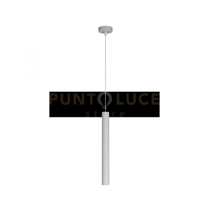 ROUND TUBE SOSPENSIONE 1 LUCE GRIGIO CAVO CM.250 CON BASE 1174-S1-GR