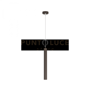 ROUND TUBE SOSPENSIONE 1 LUCE MARRONE CAVO CM.250 CON BASE 1174-S1-MA