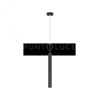 ROUND TUBE SOSPENSIONE 1 LUCE NERO CAVO CM.250 CON BASE 1174-S1-NE