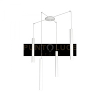 ROUND TUBE SOSPENSIONE 4 LUCI BIANCO CAVO CM.250 CON BASE 1174-S4-BI