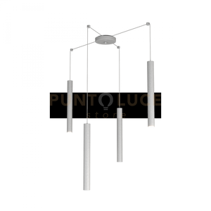 ROUND TUBE SOSPENSIONE 4 LUCI GRIGIO CAVO CM.250 CON BASE 1174-S4-GR