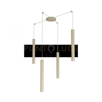 ROUND TUBE SOSPENSIONE 4 LUCI SABBIA CAVO CM.250 CON BASE 1174-S4-SA