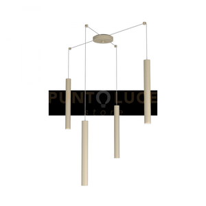 ROUND TUBE SOSPENSIONE 4 LUCI SABBIA CAVO CM.250 CON BASE 1174-S4-SA