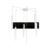 ROUND TUBE SOSPENSIONE 6 LUCI BIANCO CAVO CM.250 CON BASE 1174-S6-BI