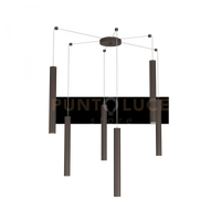 ROUND TUBE SOSPENSIONE 6 LUCI MARRONE CAVO CM.250 CON BASE 1174-S6-MA