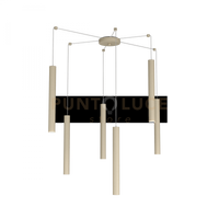 ROUND TUBE SOSPENSIONE 6 LUCI SABBIA CAVO CM.250 CON BASE 1174-S6-SA