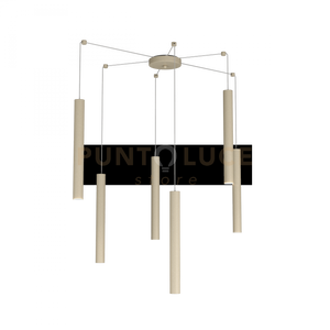 ROUND TUBE SOSPENSIONE 6 LUCI SABBIA CAVO CM.250 CON BASE 1174-S6-SA