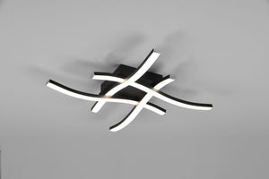 ROUTE PLAFONIERA LED 20W · 2000lm, 3000K 4 BACCHETTE ONDULATE ANTRACITE 46CM