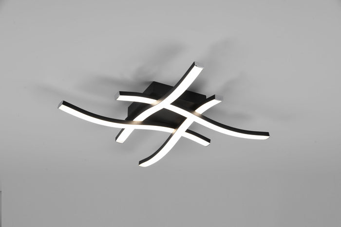 ROUTE PLAFONIERA LED 20W · 2000lm, 3000K 4 BACCHETTE ONDULATE ANTRACITE 46CM