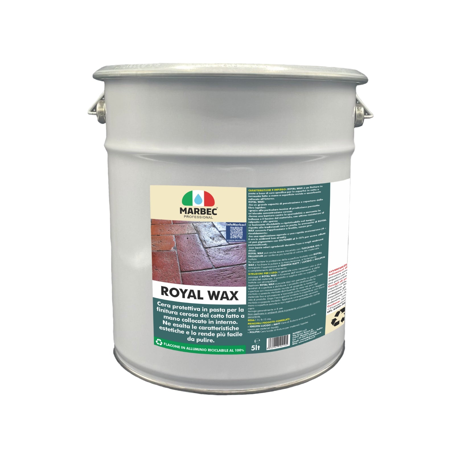 Cera per cotto fatto a mano ROYAL WAX   5LT