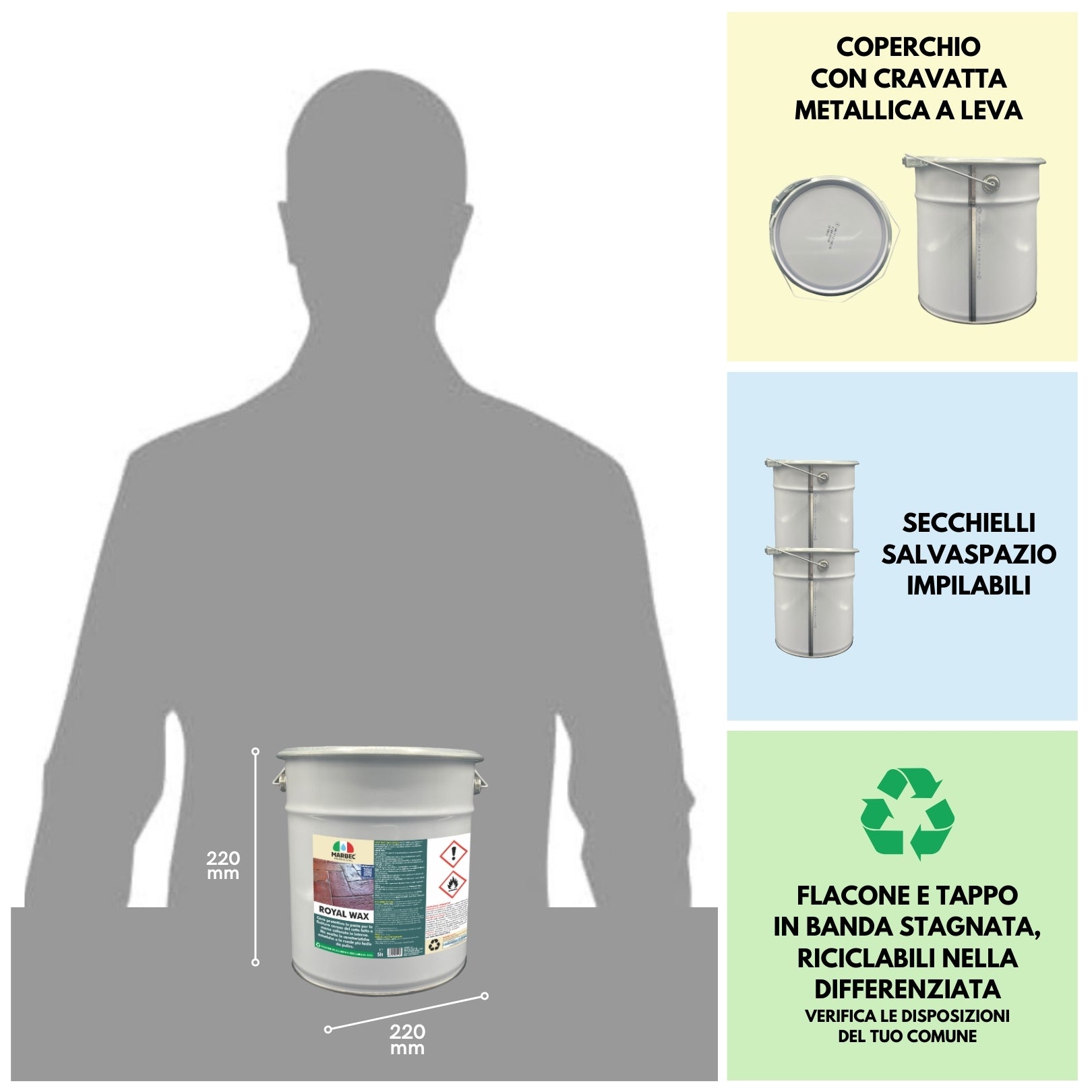 Cera per cotto fatto a mano ROYAL WAX   5LT