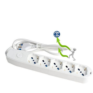 Multipresa ecova 30081x 6 prese universali bipasso schuko bianca