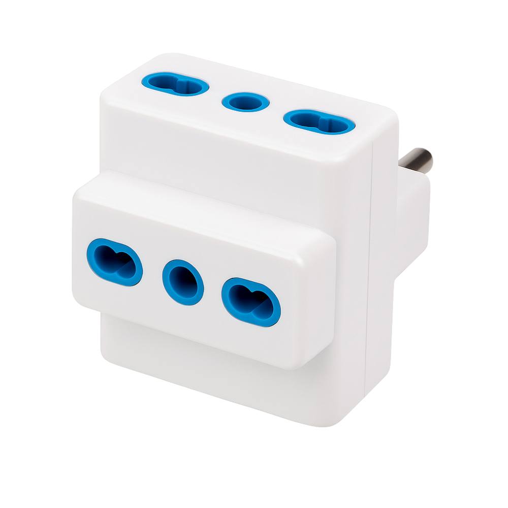 Ecova 30045 adattatore triplo spina 16a 3 prese bipasso bianco