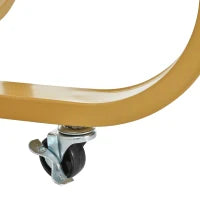 Tavolo da cucina versatile e pieghevole con ruote, con credenza e 2 cassetti, 150x80x76 cm, Bianco e Oro