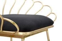 Sgabello Glam Flower Nero Cm 57X52X94-56X48X72,50