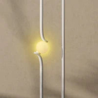 Lampada da Terra a LED a forma di Nota Musicale con Luminosità Regolabile e Pedale, 28x28x145 cm, Bianco