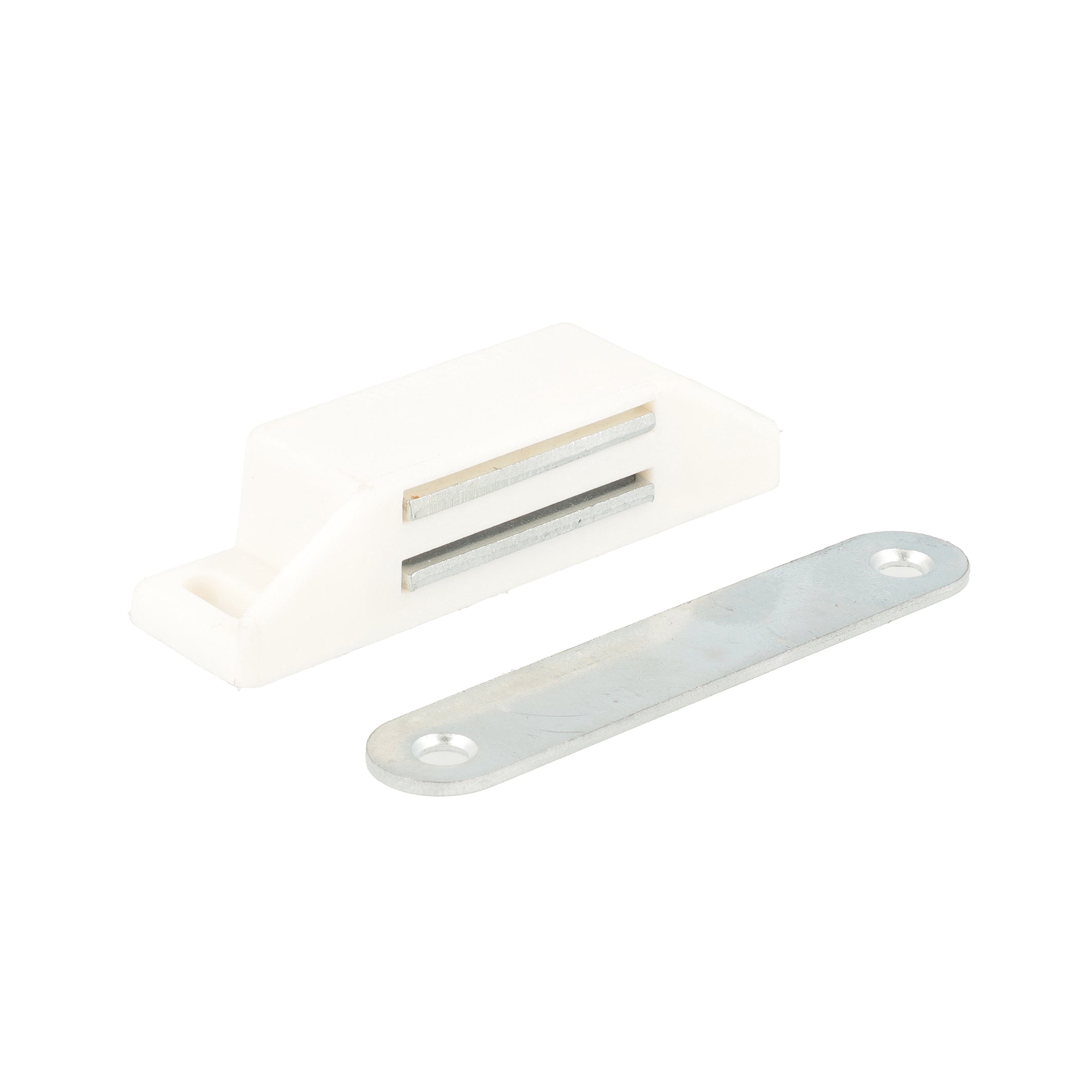 Chiusure magnetiche bianche da applicare forza 8 kg. 2 pz.