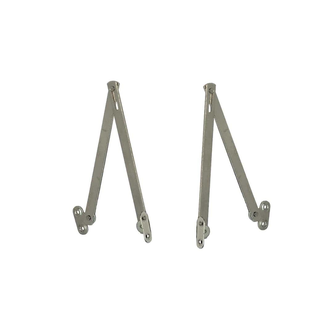 Aste snodate per cavalletti con fermo, destra + sinistra in ferro ottonato