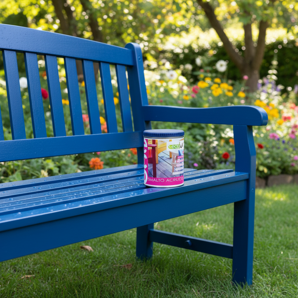 Ecolux smalto satinato acrilico ecologico per legno e metallo *** formato 750 ml, colore- cobalto, confezione 1