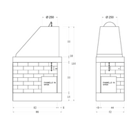 Camino amsterdam con rivestimento pietra marmo focolare refrattario ds90 parete