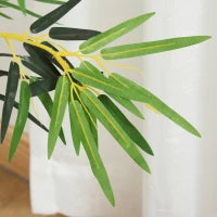 Bambù in Vaso Artificiale, Pianta Finta Decorazione per Interno ed Esterno, Altezza 120cm, Verde