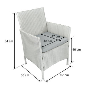 Salotto da giardino in rattan, set di divani da esterno in polyrattan bianco RT-E08ZB
