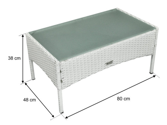 Salotto da giardino in rattan, set di divani da esterno in polyrattan bianco RT-E08ZB