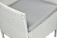 Salotto da giardino in rattan, set di divani da esterno in polyrattan bianco RT-E08ZB