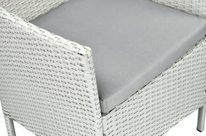 Salotto da giardino in rattan, set di divani da esterno in polyrattan bianco RT-E08ZB