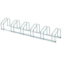Rastrelliera Portabiciclette Parcheggio per 6 Biciclette in Acciaio, 179x33x27 cm, Argento