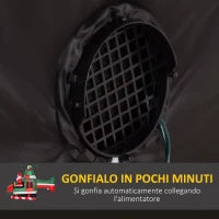 Babbo Natale Gonfiabile su Elicottero 107cm con 4 Luci LED e Gonfiatore, Decorazione Natalizia da Esterno