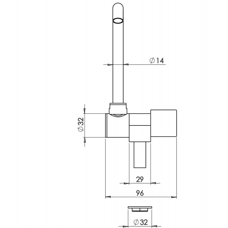 RUBINETTO ACQUA FREDDA CANNA ALTA