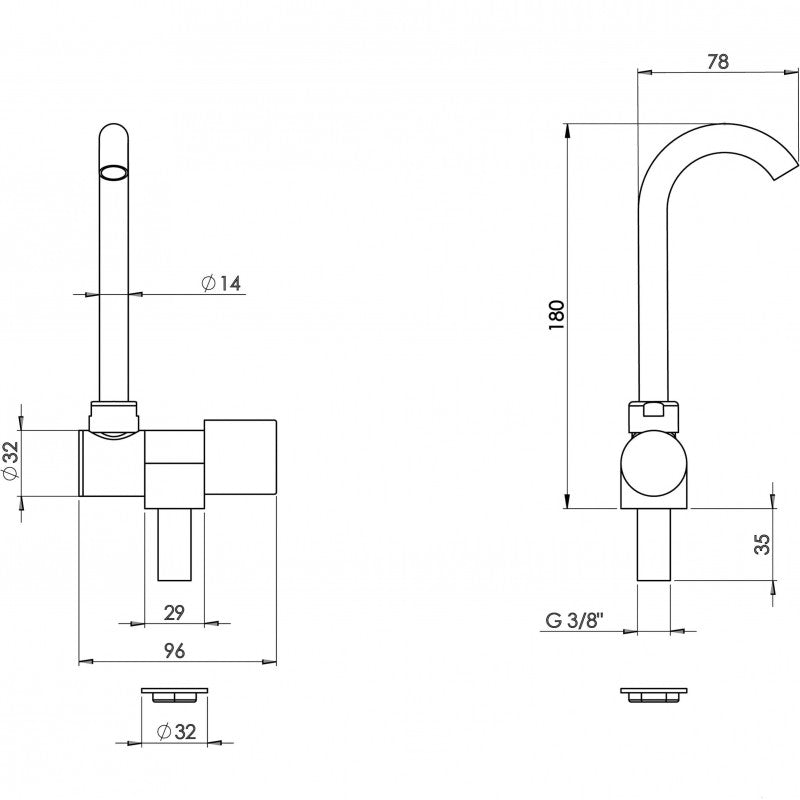 RUBINETTO ACQUA FREDDA CANNA BASSA