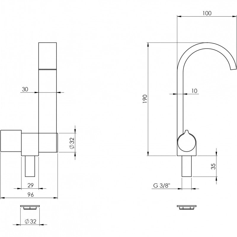 RUBINETTO ACQUA FREDDA CANNA PIATTA
