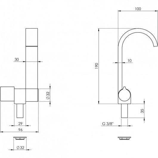 RUBINETTO ACQUA FREDDA CANNA PIATTA