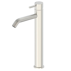 SINED Rubinetto miscelatore lavabo inox satinato in acciaio 316L, modello LEVANTE Alto da 25 cm per bagni eleganti e funzionali.