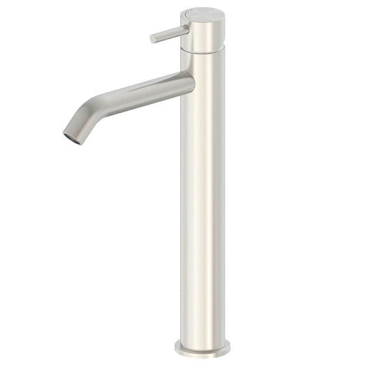 SINED Rubinetto miscelatore lavabo inox satinato in acciaio 316L, modello LEVANTE Alto da 25 cm per bagni eleganti e funzionali.