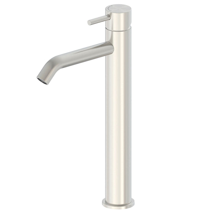 SINED Rubinetto miscelatore lavabo inox satinato in acciaio 316L, modello LEVANTE Alto da 25 cm per bagni eleganti e funzionali.