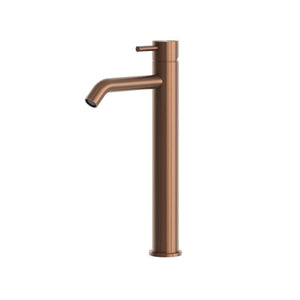 SINED Rubinetto miscelatore lavabo in acciaio inox 316L, finitura Oro Rosa PVD, 25 cm, resistente alla corrosione, ideale per bagni eleganti e funzionali - modello LEVANTE.